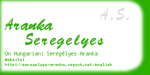 aranka seregelyes business card
